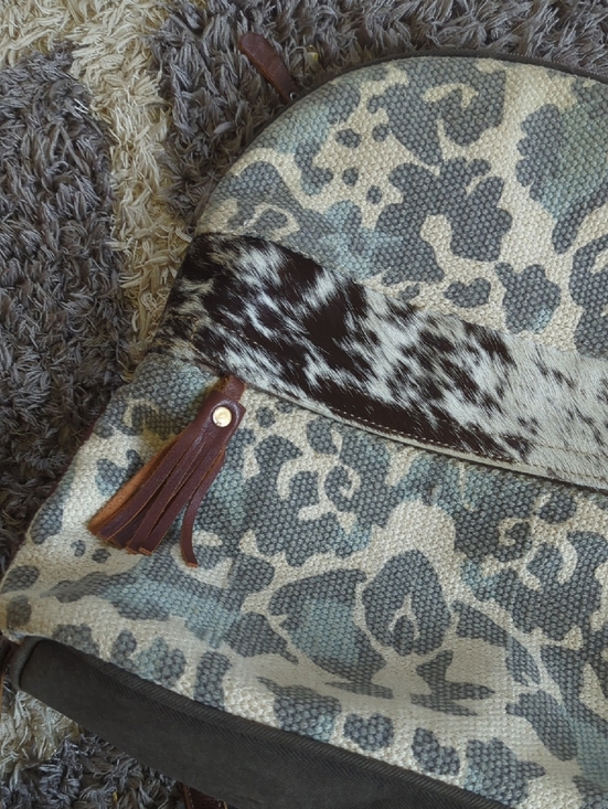 Myra Canvas & Hair On Hide Women’s Backpack Brown/Gray main image 7